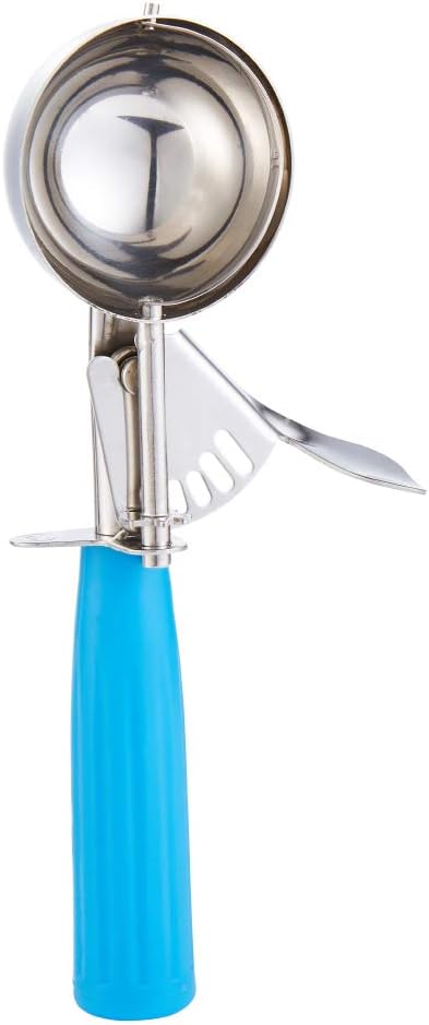 Portion Scoop - #16 (2 oz) - Disher, Cookie Scoop, Food Scoop - Portion Control - 18/8 Stainless Steel, Blue Handle
