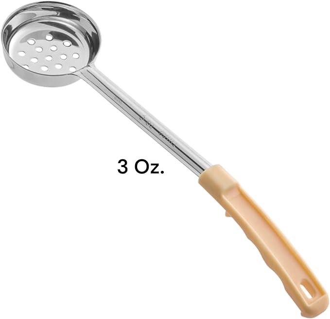 Portion Control Ladles Serving Spoons Perforated, Measuring Serving Utensils, for Restaurants, Busy Kitchens, Bariatric Surgery, Weight Loss, 1oz 2oz 3oz 4oz Color Handles Spoodle - Set of 4