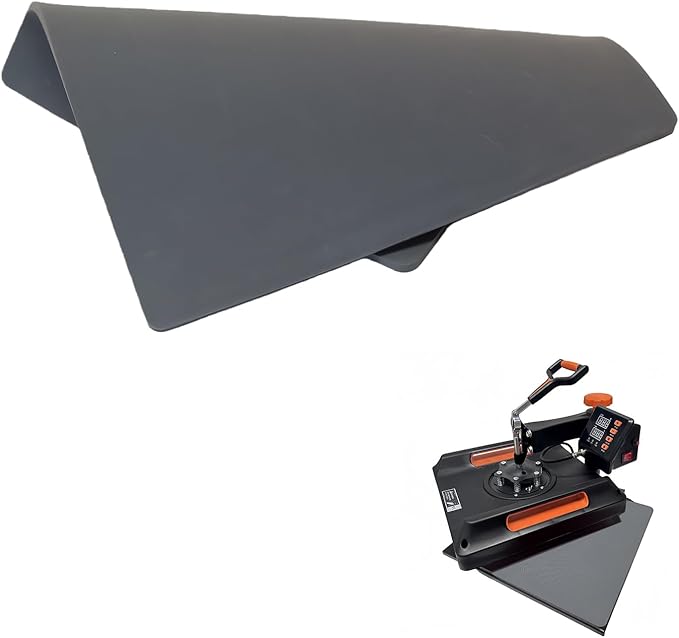 Silicone Heat Press Mat 15x12 Inch, Heat Resistant & Fireproof, Double Sided Washable Heat Press Pad for Vinyl Ironing HTV Transfer Sublimation & Crafting Projects,Gray