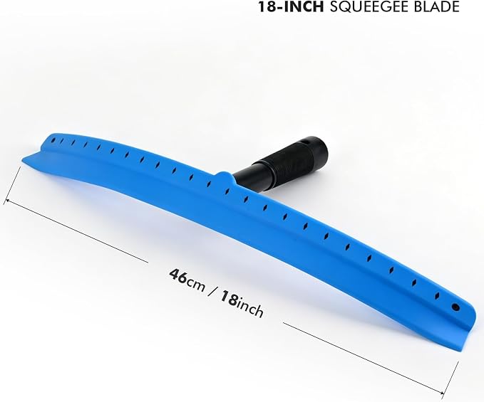 FOSHIO Window Squeegee with 18-Inch Large TPU Blade, All-Purpose Shower Squeegee for Glass Doors, Car Windows, Windshield, PPF Installation, Streak-Free Tile Wall Glass Cleaner Tool