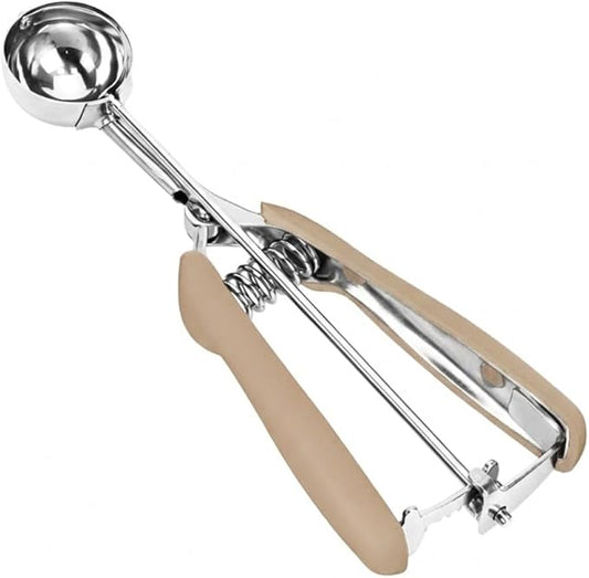18/8 Stainless Steel Cookie Scoop, Cookie Scoops for Baking, 0.8Tbsp/2.5tsp/12.5ml/0.5oz Cookie Dough Scoop, Cookie Scooper for Baking (#70 Brown)