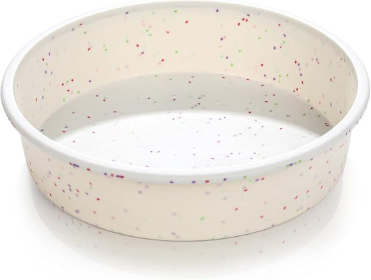 Vinino 8 Inch Silicone Round Cake Pan with Metal Reinforced Frame, Nonstick Silicone Springform Pan for Baking Suitable for Making Layers, Cheese & Chocolate Cakes
