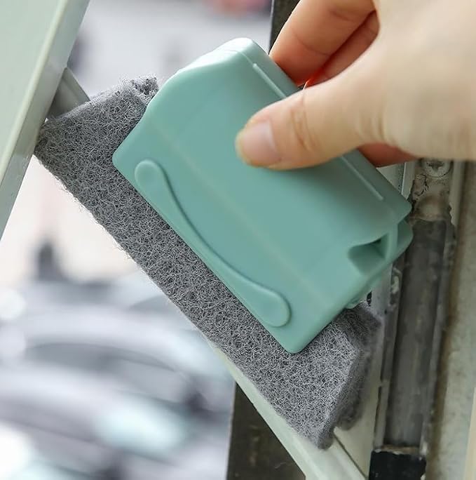 Portable Multi-Purpose Cleaning Kit, 4 Window Track Brushes, Corner Scraper, Detachable Window Groove Cleaner & 2 Pumice Stone Bars, Deep Cleaner for Bathroom, Kitchenware, Door & Window Gaps