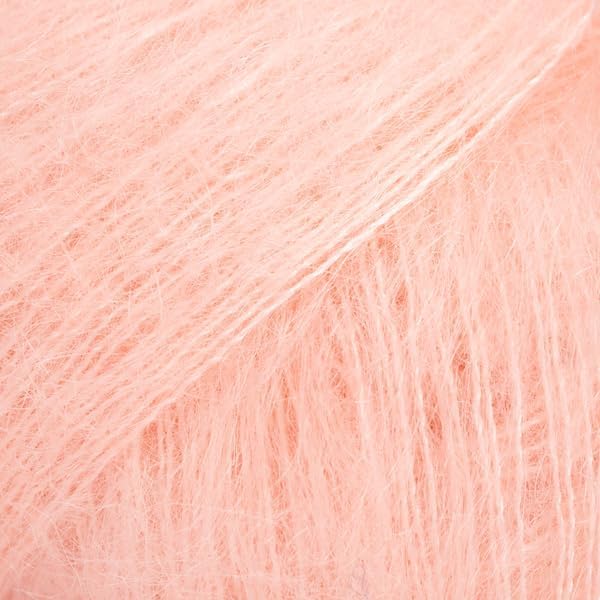 Mohair and Silk Yarn Drops Kid-Silk, 0 or Lace, 2 Ply, 0.9 oz 230 Yards per Ball (53 - Light Peach)