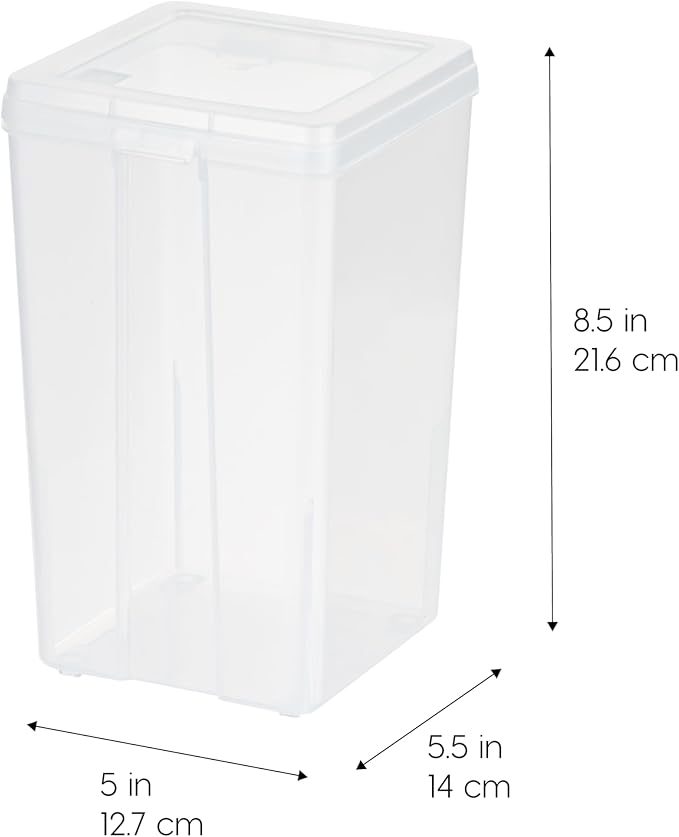 IRIS USA Food Storage Containers with Flip-Top Lid, 2.7 Qt - 6 Pack, Clear Stackable Food Containers for Kitchen & Pantry Organization, BPA-Free, Food Grade Plastic For Flour, Sugar, Dry Food, Grain