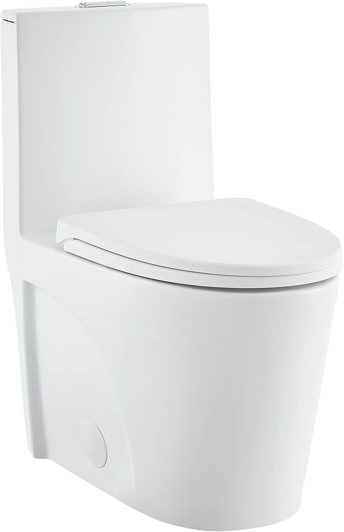 St. Tropez One-Piece 10" Rough-in 1.1/1.6 GPF Dual Top Vortex Flush Elongated Toilet in Matte White