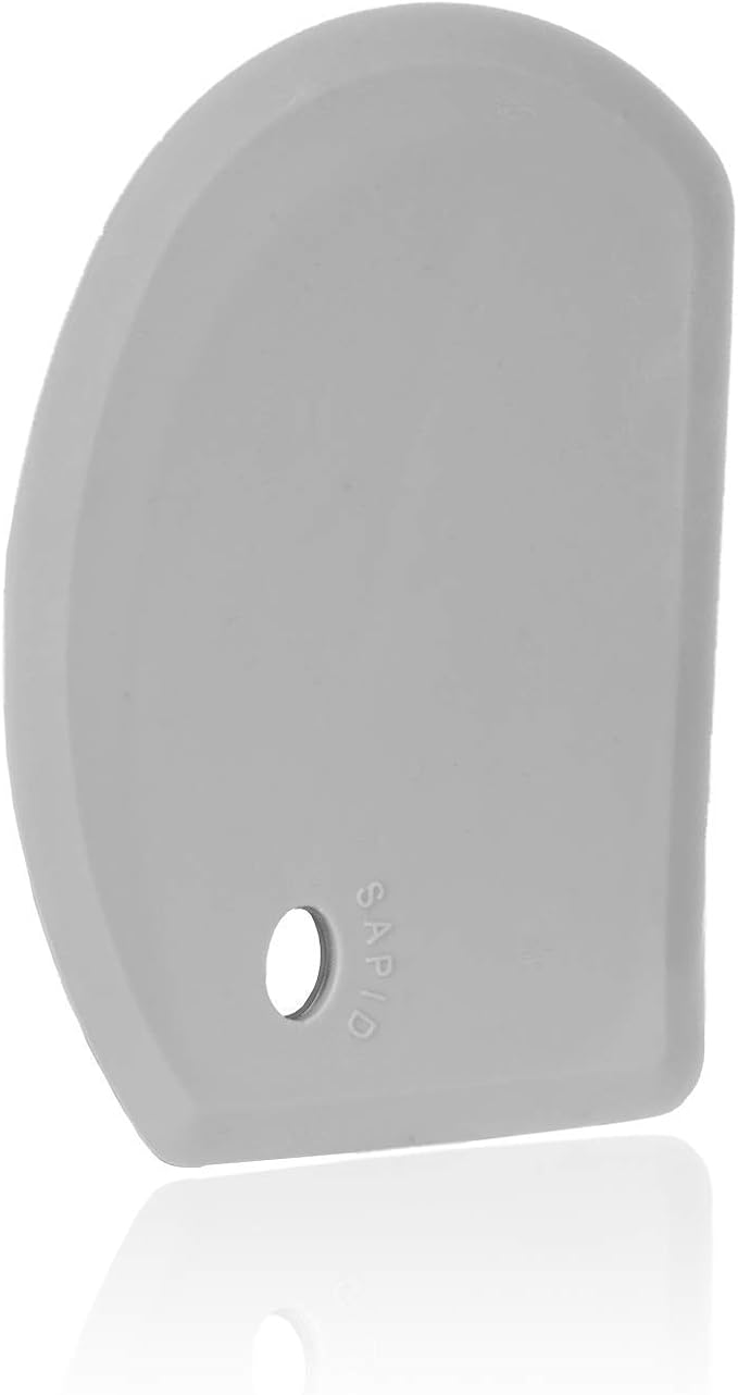 Sapid Flexible Curved Edge Silicone Bowl Scraper(5.98"x4.3"), Food Grade Dough Scraper for Baking Sourdough Bread, Cake, Multipurpose Kitchen Dish Scrapers, Easy to Clean (1, Gray)