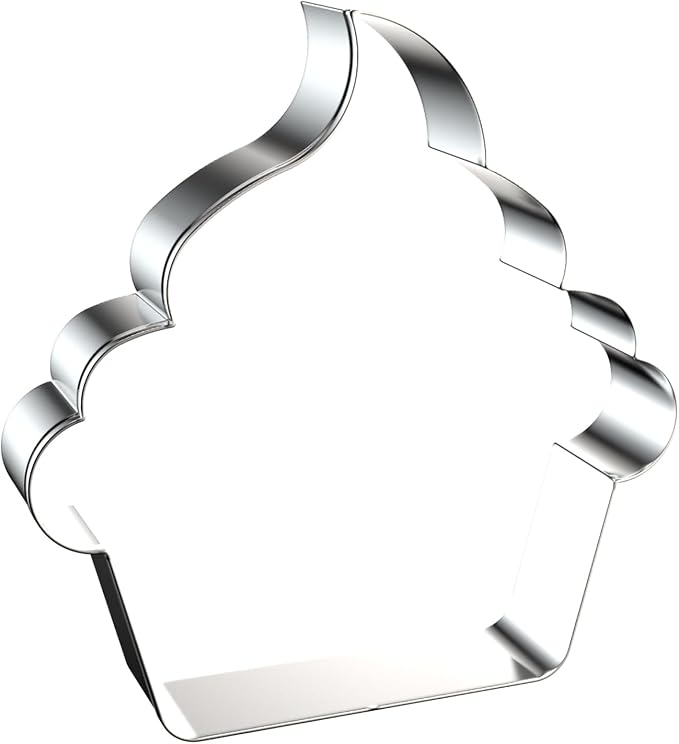 Cupcake Cookie Cutter Set - 5 inch, 4 inch, 3 inch, 2 inch - 4 Piece Summer Ice Cream Cookie Cutters Shapes Molds - Stainless Steel