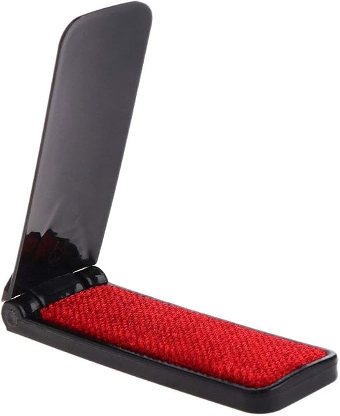 Portable Folding Mini Lint Brush Small Travel Purse Pet Hair Fabric Remover Fabric Fluff Lint Cleaning Tool 3Pcs (Black Folder Type)