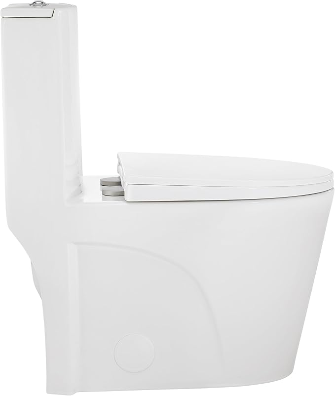Swiss Madison SM-1T254 St. Tropez One Piece Toilet Dual Tornado Flush 0.8/1.28 GPF with Soft Closing Seat, Comfort Height