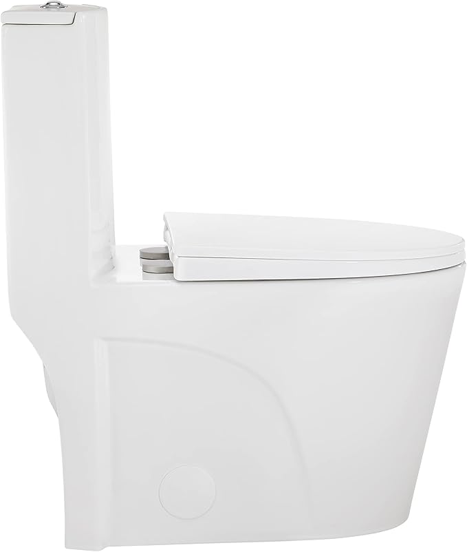 St. Tropez One-Piece 14" Rough-in 1.1/1.6 GPF Dual Top Flush Elongated Toilet in Glossy White