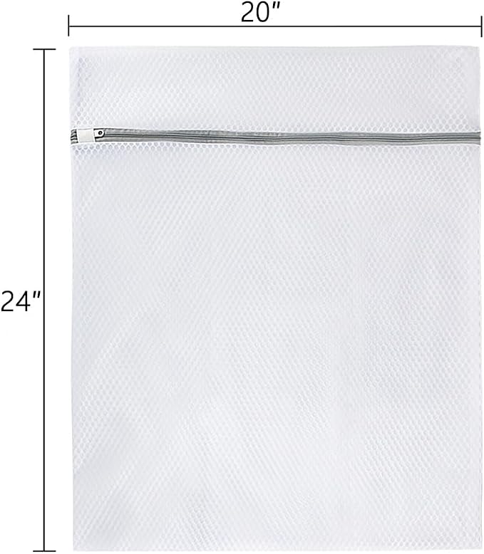 Vivifying XL Large Mesh Laundry Bags, 2 Pack 20 x 24 Inches Honeycomb Mesh Wash Bags for Washing Machine, Delicates Clothes, Sweater, Coats, Stuffed Toys, Blanket (White)