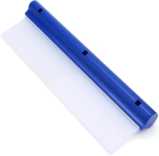 Car Squeegee 12 Inch Flexible T-Bar Water Blade, Silicone, Blue | Squeegee for Car or Home Glass Shower Glass Mirror Door Car