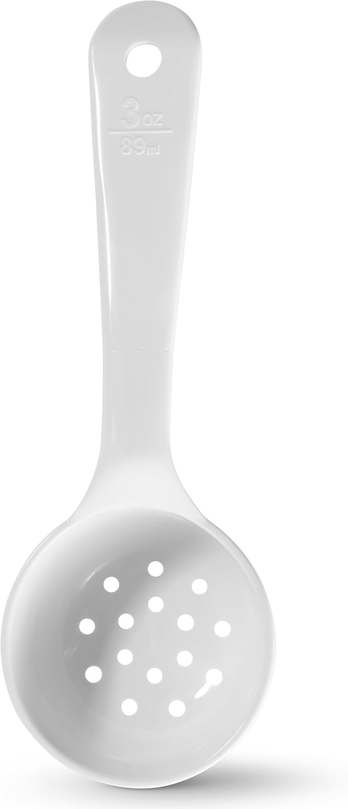 Carlisle FoodService Products Measure Miser Plastic Portion Scoop, Measuring Spoon with Long Handle for Kitchen and Restaurant, Polycarbonate, 3 Ounces, White