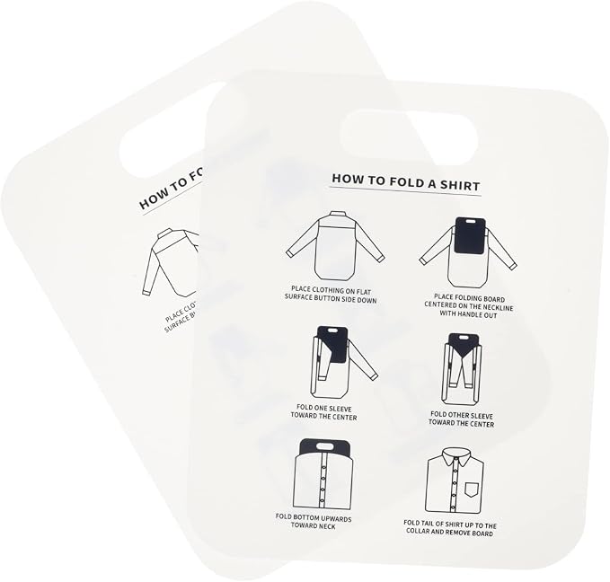 VICASKY Shirt Folding Board Laundry Folding Helper Board,2Pcs T Shirts Clothes Folder Durable Plastic Laundry Organizer Helper Home Storage for Clothing (White