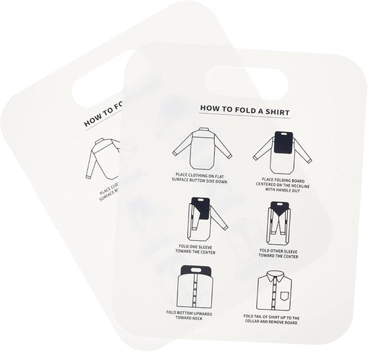 VICASKY Shirt Folding Board Laundry Folding Helper Board,2Pcs T Shirts Clothes Folder Durable Plastic Laundry Organizer Helper Home Storage for Clothing (White