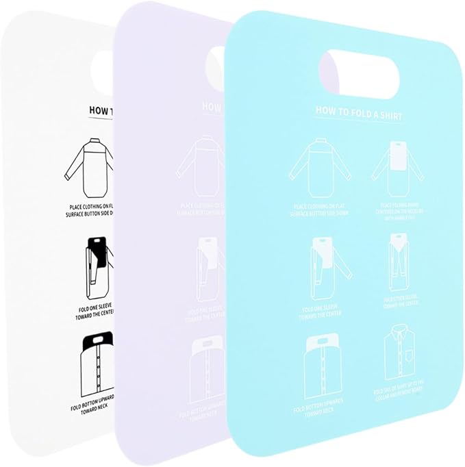 ABOOFAN Shirt Folding Board 3-Pack Clothes Folder Folding Board for T-Shirts and Long-Sleeve Shirts Space-Saving Laundry Organizer for Home Travel and Closet Storage