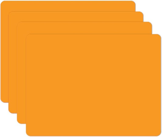Silicone Placemats, Food-Grade Non-Slip Waterproof, Dining, Stain Resistant, Countertop Protector, Kitchen Counter Mat, Heat Resistant, Baking mat Dishwasher Safe (15.7x11.8Inch-4pack, Orange)