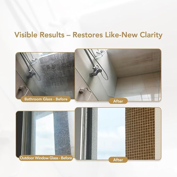 DrDirt Limescale Eraser for Glass, Professional Hard Water Stain Remover Tool for Windows, Shower Screens and Mirrors, Non-Chemical Abrasive Cleaning Block
