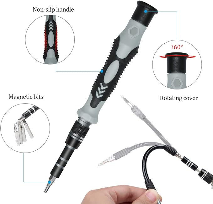 Precision Screwdriver Set, Lifegoo 122pcs Magnetic Repair Tool Kit for iPhone Series/Mac/iPad/Tablet/Laptop/Xbox Series/PS3/PS4/Eyeglasses/Watch/Cellphone/PC/Camera/Electronic