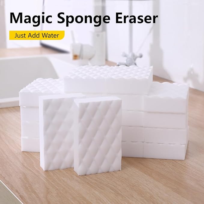 Magic Sponge Eraser, 50 Pack 2X Density Melamine Foam Cleaner for Home | Just add Water—No Chemical Cleaners Needed; Easy to Clean & Easy to Use,for Kitchen Bathroom