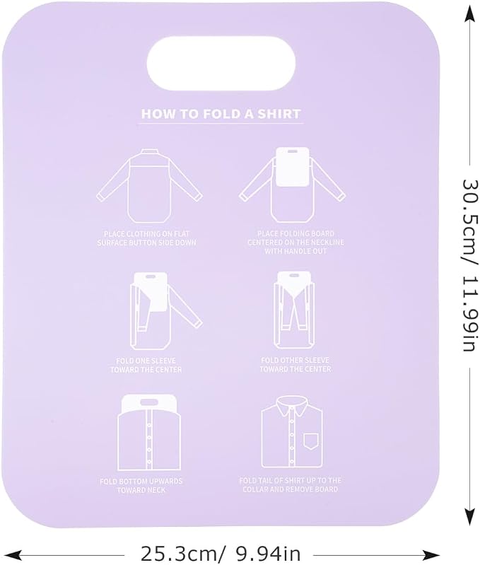 2 Pcs Shirt Folding Board, Portable Clothes Folder Plastic Laundry folders for Travel Adult White