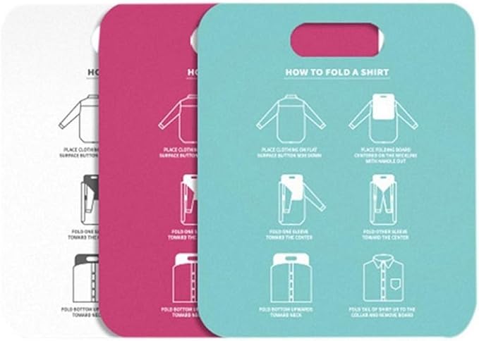 Shirt Folding Board with Easy Glide Handle, 30.5x25.3cm, Blue | PP, T Shirts Fast Folder, Space Saving, Closet and Drawer Organizer, for Shirts Sweaters Clothing