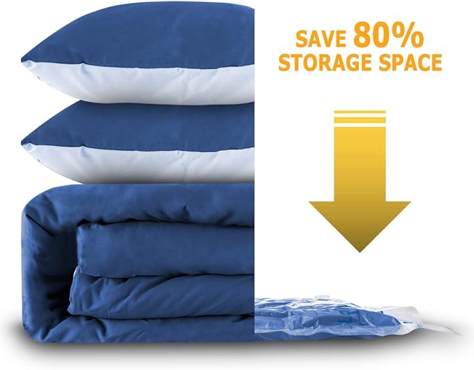 MEIQIHOME Vacuum Storage Bags, Space Saver Sealer Bags,Vacuum seal bags for clothing, Pillows, Comforters, Blankets, Bedding,Travel,8 LARGE