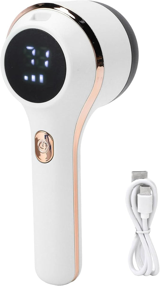 Fabric Shaver, Lint Remover Rechargeable Portable Electric Sweater Defuzzer Multifunctional Digital Display Fuzz Remover Electric Lint Shaver for Clothes Furniture (White)