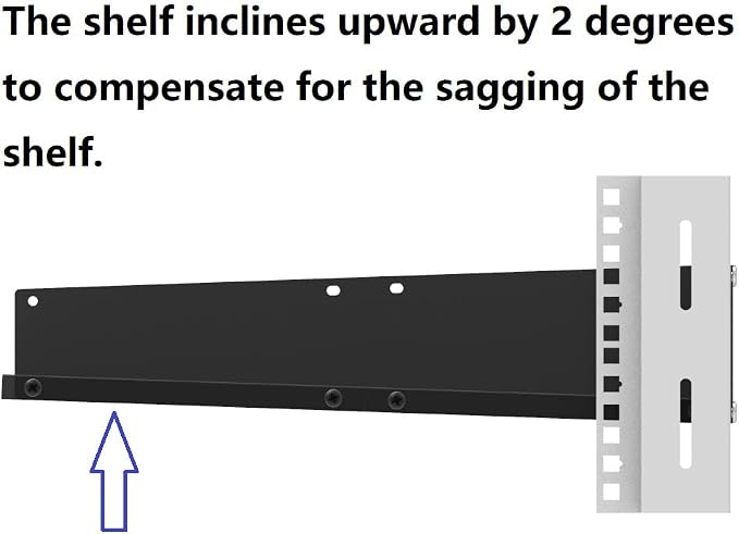 2U 16" Server Rack Shelf for 19-inch Network Rack or Cabinet | Universal Vented Rack Mount Cantilever Tray -16 Inch Deep for Server, IT & Sound Equipment Black (2U16InD)