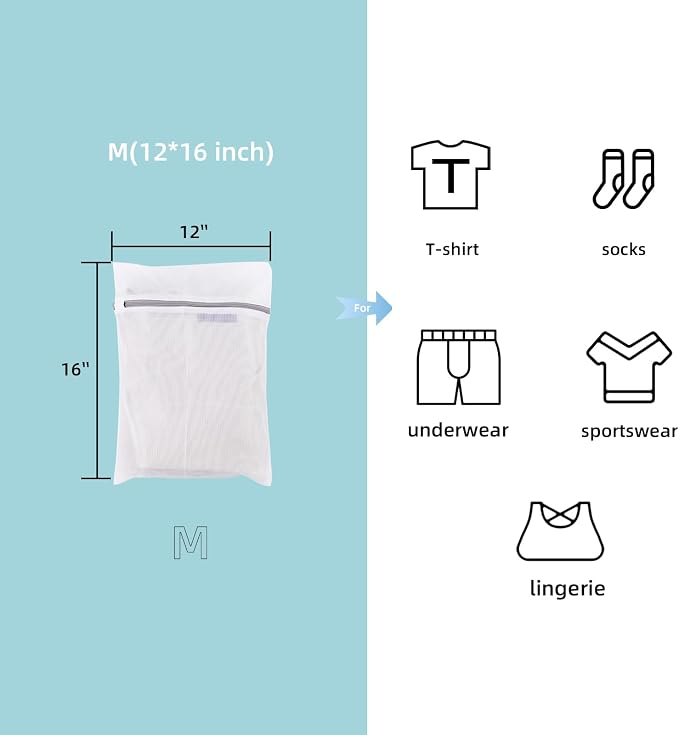 GOGOODA Mesh Laundry Bags for Delicates Durable Protective Wash Bags | Travel Storage Bags for Intimates Lingerie, 3PCS（3M）