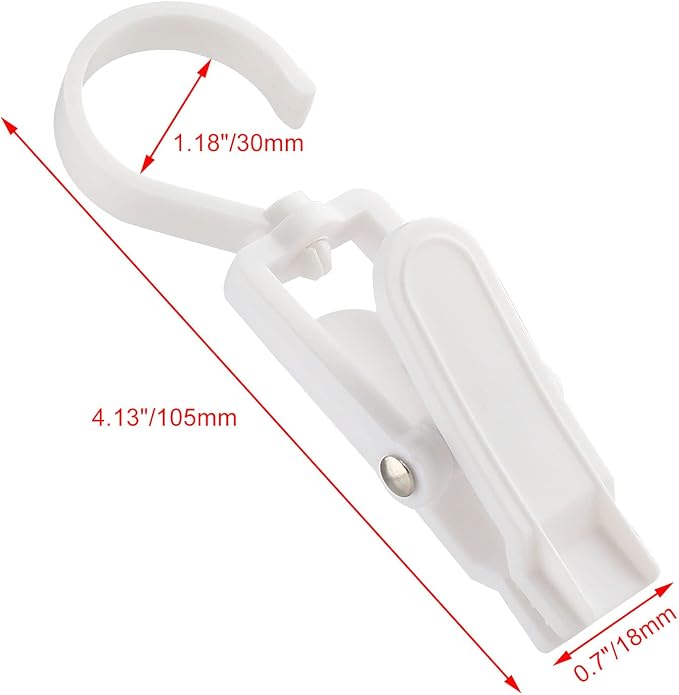 Jiozermi 20 PCS Laundry Hooks Clip, White Plastic | Plastic, Super Strong, Swivel Hooks, For Clothing Store Home Office & Workshop