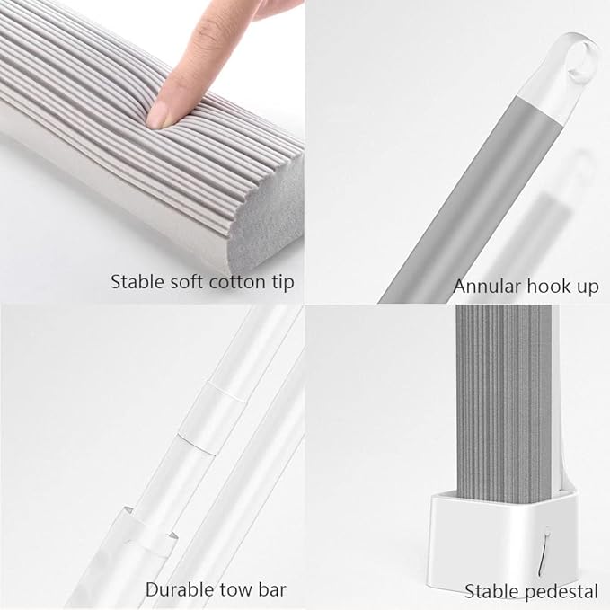 JINYISI Mop,Home PVA Sponge Mop,Easy Squeeze mop,Floor mop,mops for Floor Cleaning,Hardwood Floor mop,Mighty Thirsty mop,Super Absorbent, White