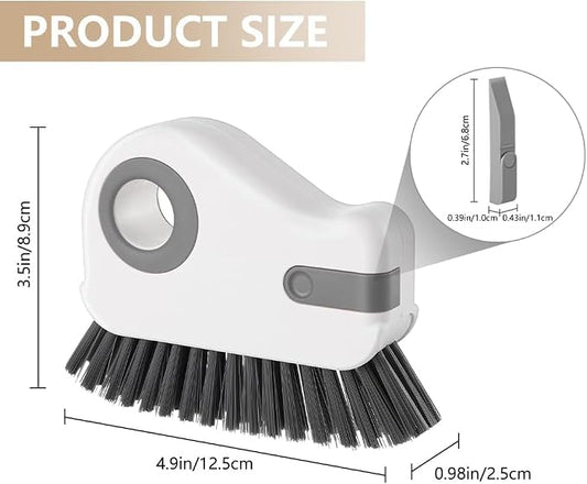 2 in 1 Groove Cleaning Brush, Window Track Cleaner Brush with Hidden Scraper, Crevice Cleaning Brush for Sliding Door Track, Window Sill, Narrow Gaps, Kitchen & Bathroom Cleaning Tool (Mix)