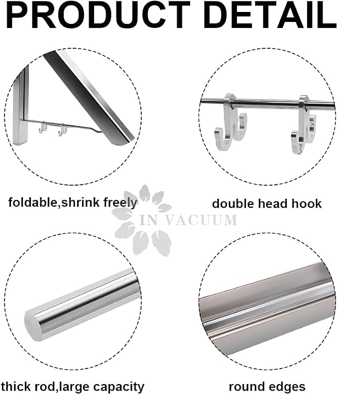 Drying Racks for Laundry Foldable, Wall Mounted Clothes Drying Rack | Retractable Clothes Folding Indoor, Aluminium, Home Storage Organizer Wall Hanger for Clothes (Silver)