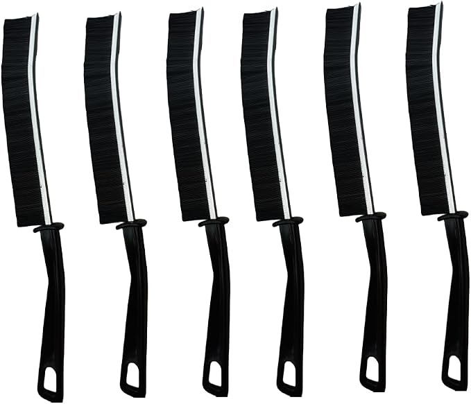 6PCS Crevice Cleaning Brush,Gap Cleaning Brush, Slim Flat Curved Brush for Narrow Gaps,Deep Crevices and Small Spaces,Hard Bristle Brush,Easy to Clean, No Residue, Kitchen & Bathroom Cleaning