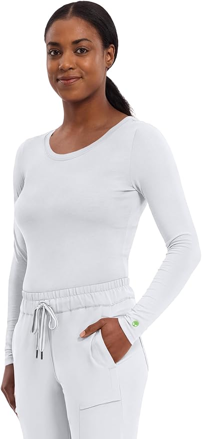 Healing Hands Underscrub Long Sleeve Women Knits Scrub Tops | Soft Cotton Blend Knit, Breathable Stretch Comfort, Machine Wash, Easy Care Fabric, Ideal For Layering Under Scrubs