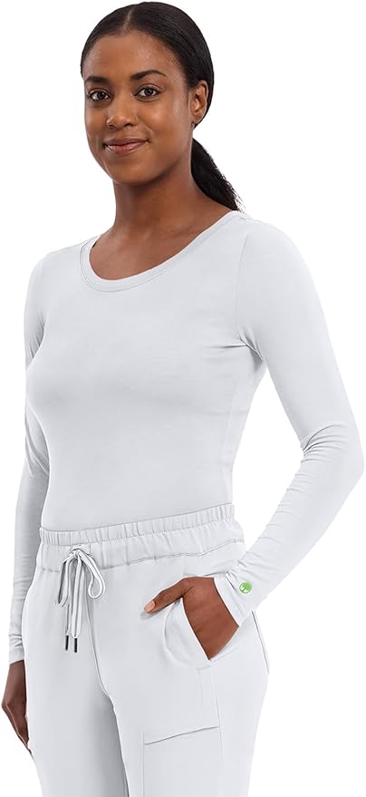 Healing Hands Underscrub Long Sleeve Women Knits Scrub Tops | Soft Cotton Blend Knit, Breathable Stretch Comfort, Machine Wash, Easy Care Fabric, Ideal For Layering Under Scrubs