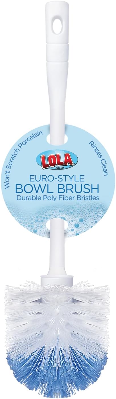 LOLA Classic Toilet Brush, Durable Fiber Stiff Bristles, Compact Size, Non-Scratch, Long-Lasting - 1 Pack