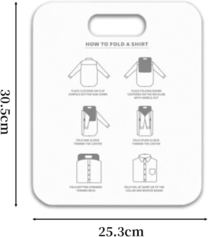 Laundry Folder Garment Organizer, Clothes Folding Board for Shirts Pants Baby Clothes, T Shirts Fast Folder Annular Hole Design Closet Accessory(White)