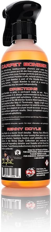 P & S PROFESSIONAL DETAIL PRODUCTS Carpet Bomber – Professional Upholstery Cleaner, Citrus-Based Formula, Removes Grease, Dirt & Odors, Highly Dilutable, Safe for Engines & Wheel Wells - 16 oz
