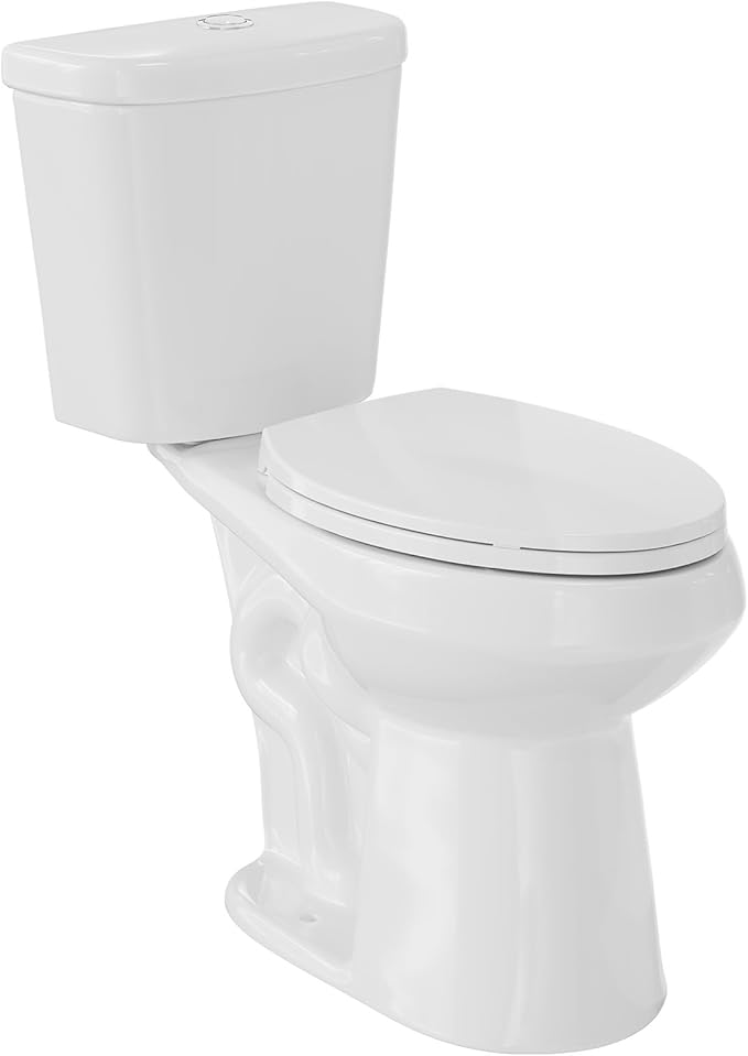 Two Piece Toilet with 21" Extra Tall Height, Elongated Ceramic Bowl and Locking PP Lid -Dual Flush, CUPC Certified, Water Efficient