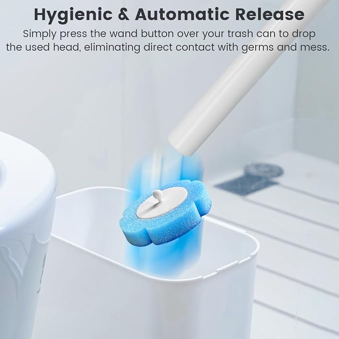 36 Count Disposable Toilet Brush Heads, Automatic Release Refills (12 Ocean, 12 Lemon, 12 Lavender Scents)