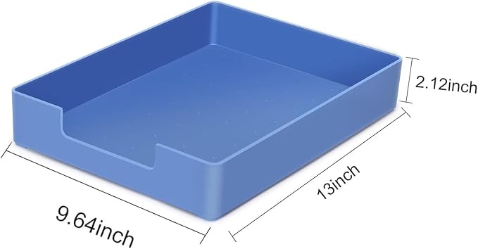 Letter-Size Tray, Desk Drawer Organizer for A4 Paper,Blue | Stackable plastic paper tray, fits A4 & letter. Desktop file organizer for office, school, home use. space-saving.