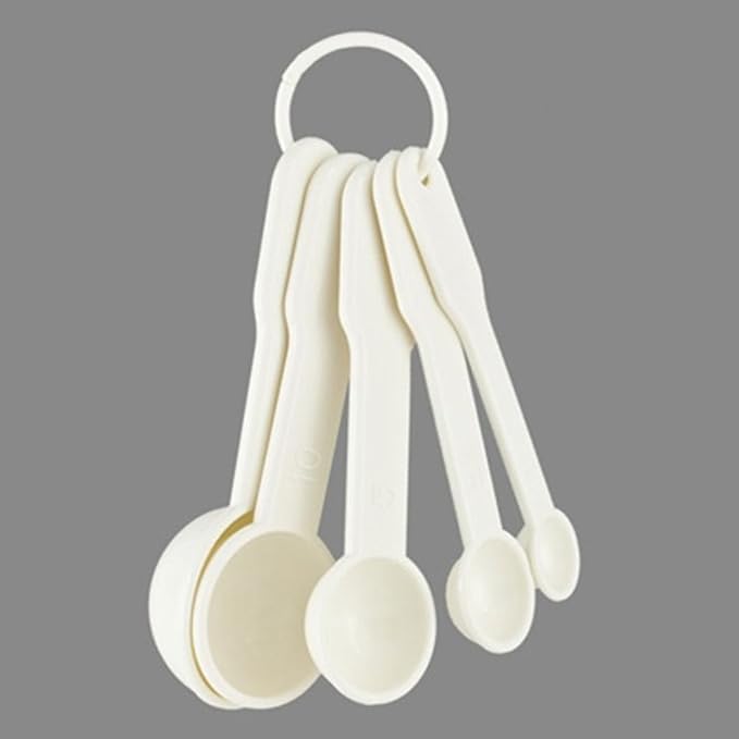 5 in 1 White Plastic 1g 2.5g 5g 10g 15g Measuring Spoons Set Kitchen Baking Tools