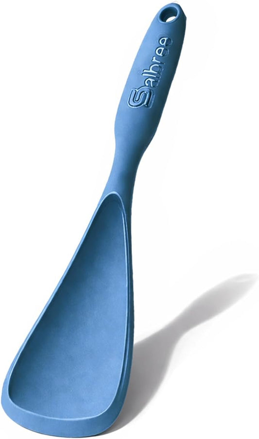 Silicone Spoon Spatula for Cooking - Multifunction Scoop Spatula Spoonula - Heat Resistant Cooking Spoon for Nonstick Cookware - Large Silicone Kitchen Spoon - Seamless Design (Starry Blue,1pc)
