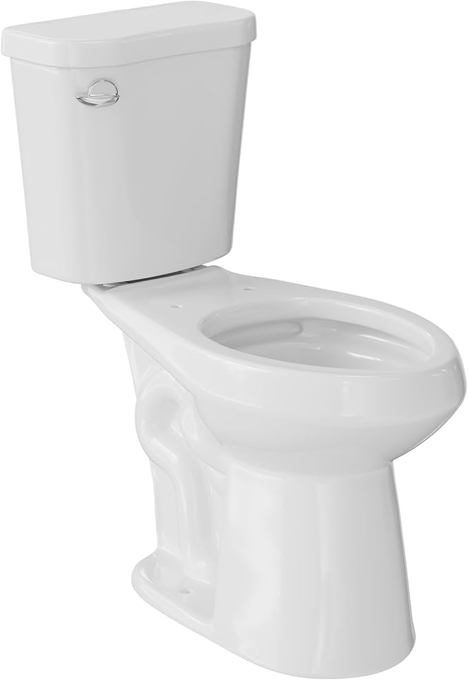 Two Piece Toilet, 21" Elongated ADA Comfort Height with Upgraded Flushing, Single Handle (Side Mounted), Tank & Bowl Only (Seat Not Included), White, 12" Rough-in