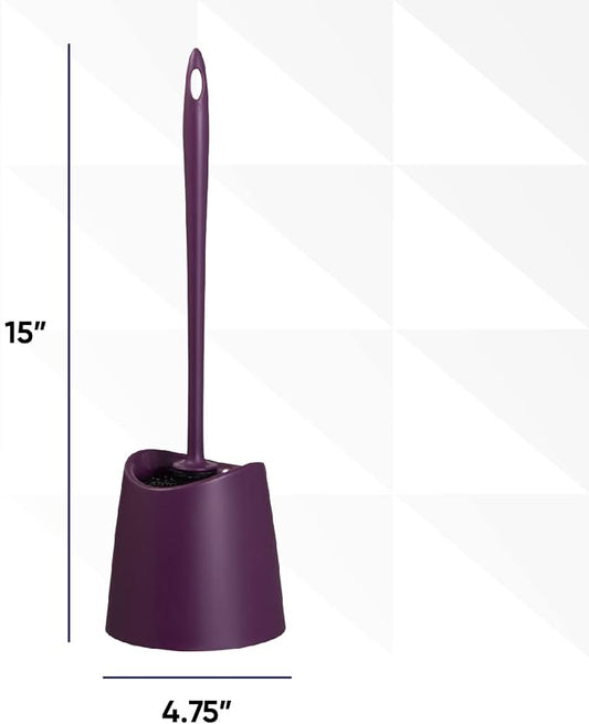 Toilet Brush Cleaner and Holder Purple 2 Pack Toilet Bowl Cleaner Brush with Scrubbing Wand, Brush and Storage Caddy for Easy Bathroom Cleaning