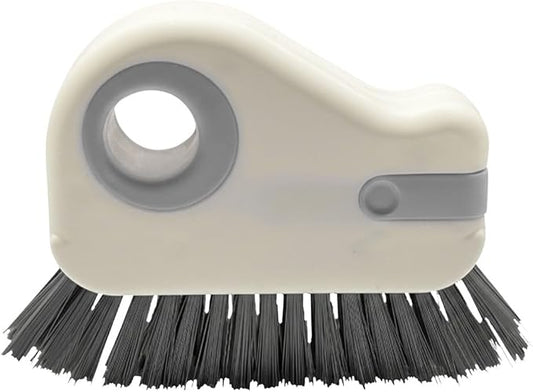 YoRise 2 in 1 Car Groove Cleaning Brush, Multifunctional Hard Bristle Car Window Track Cleaner Tool with Hidden Scraper, Universal Auto Door Crevice Cleaning Accessories for Window Sill(Gray-1PCS)