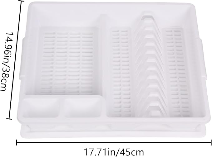 Multifunctional Dish Drainer Rack, Space Saving Plate Drying Organizer, Lightweight Function for Kitchen Countertops, Chopsticks Bowls Plates Spoons Cups Family Cooking Needs